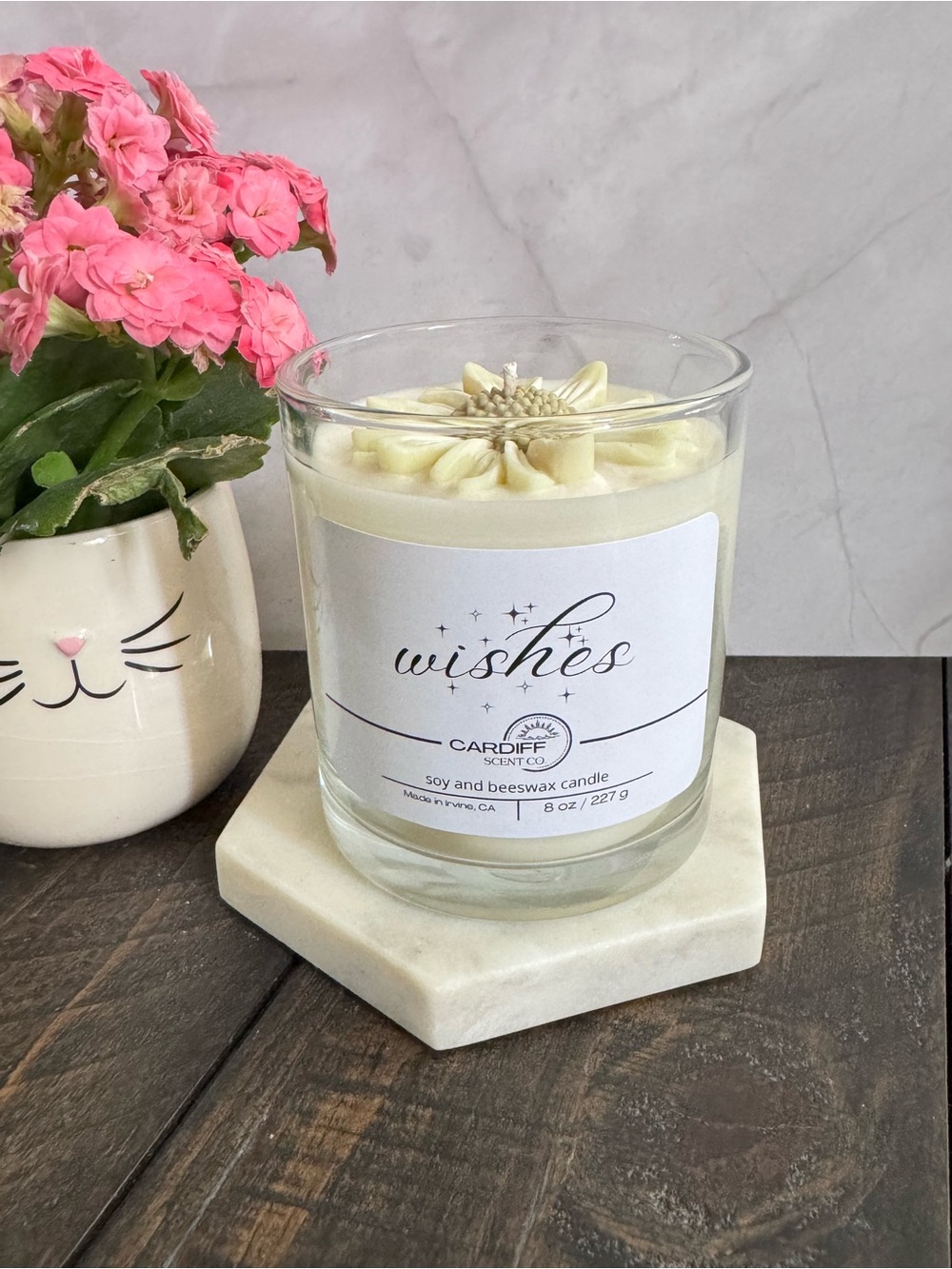 Wishes Soy & Beeswax Scented Flower Top Candle